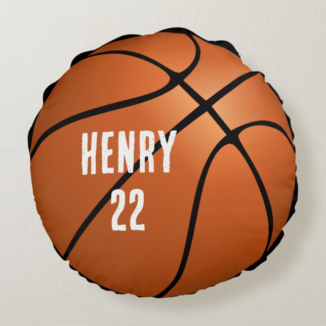 basketboll boll rund kudde (Baksidan)