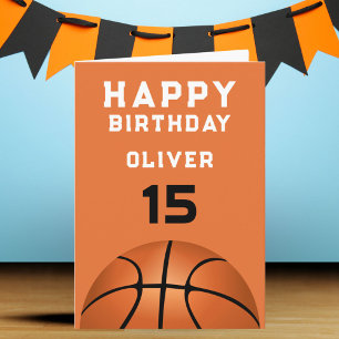 Basketboll Boll Sport Pojke Glad Födelsedag Kort