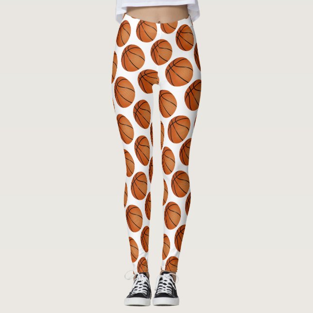 Basketboll Bollar Mönster| Coola Sport Gift Leggings (Framsida)
