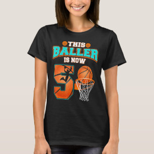 Basketboll Boys 5:e födelsedag Baller nu 5 T Shirt