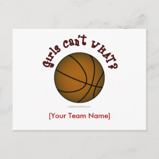 Basketboll - brun/röd vykort