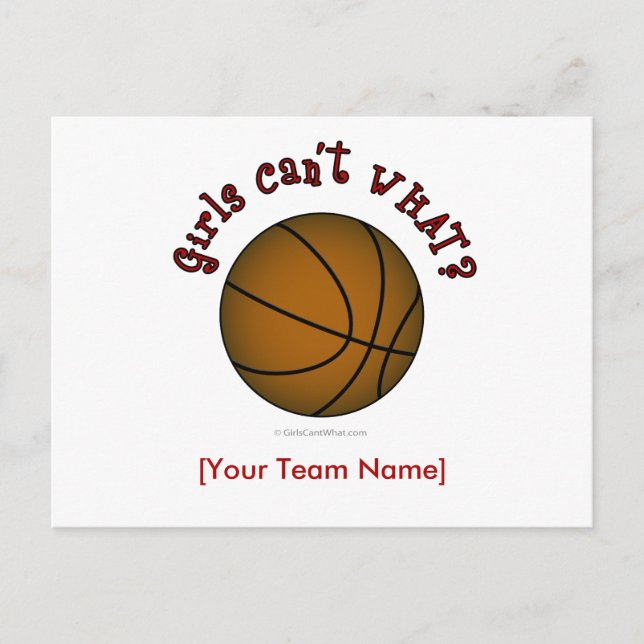 Basketboll - brun/röd vykort (Framsida)