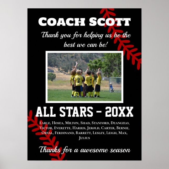 Basketboll-buss-gåva med lagfoto poster (Framsidan)