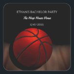 Basketboll Champ Bachelor / Födelsedagsfest Sports Fyrkantigt Klistermärke<br><div class="desc">Den dekala har en djärv, svart bakgrund som belyser den levande orangen basketboll och skapar en dynamisk och energisk utformning som fångar domstolens upphetsning. Boll skugga lägger till djup på scenen, skapar den synligt slående. Det här mångsidiga klistermärket är perfekt för vilket basketevenemang som helst, oavsett om det är en...</div>