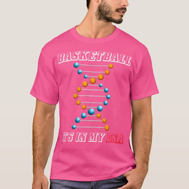 Basketboll det är i min Dna Funny Ringar Player T Shirt (Framsida)