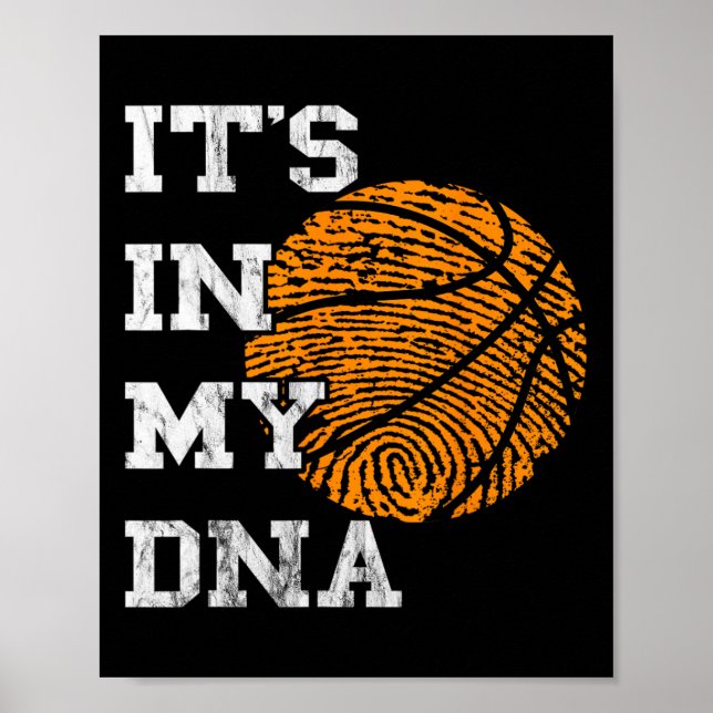 Basketboll Det finns i min DNA-fingeravtrycksuppsp Poster (Framsidan)