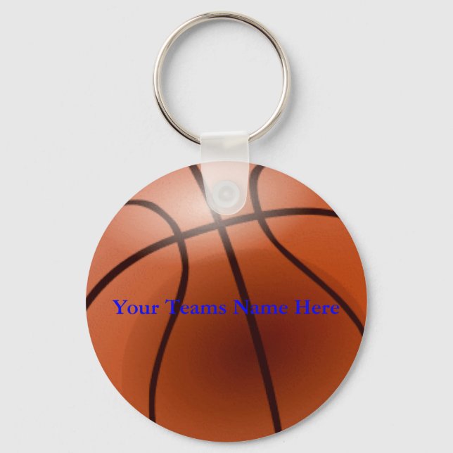 Basketboll, dina team Namn här Nyckelring (Framsida)