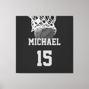 Basketboll ditt namn canvastryck