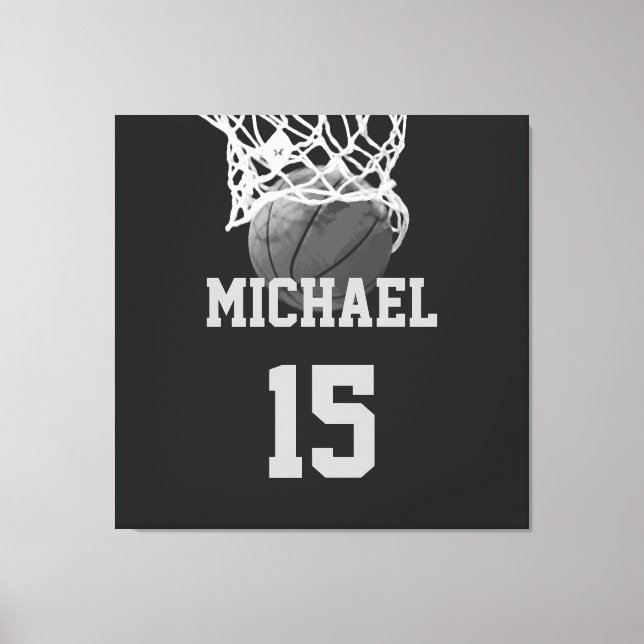 Basketboll ditt namn canvastryck (Framsida)