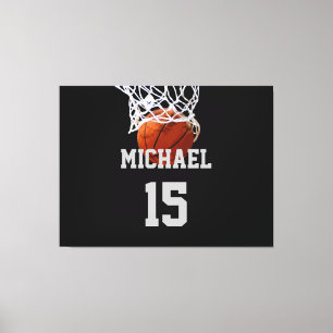 Basketboll ditt namn canvastryck