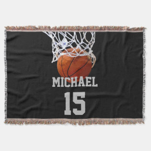 Basketboll ditt namn filt