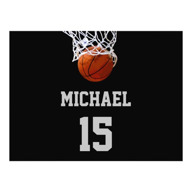 Basketboll ditt namn fototryck (Framsidan)