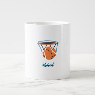 Basketboll ditt namn jumbo mugg