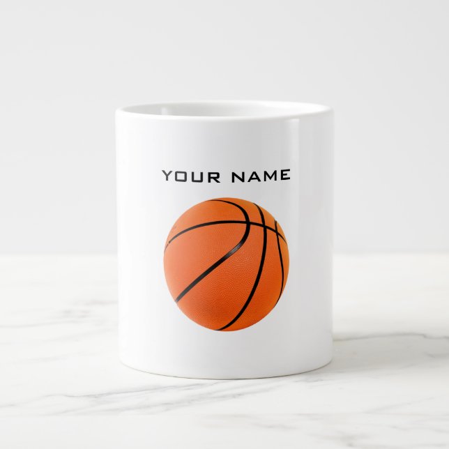 Basketboll ditt namn jumbo mugg (Framsidan)