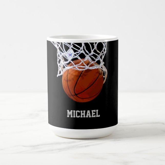Basketboll ditt namn kaffemugg (Center)