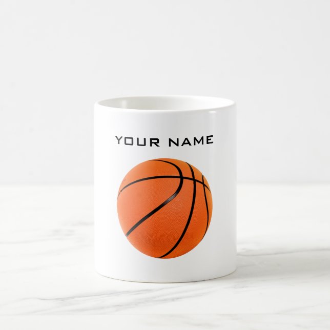 Basketboll ditt namn kaffemugg (Center)