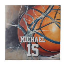 Basketboll ditt namn kakelplatta