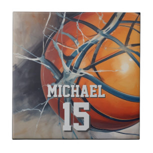 Basketboll ditt namn kakelplatta