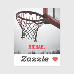 Basketboll ditt namn klistermärken