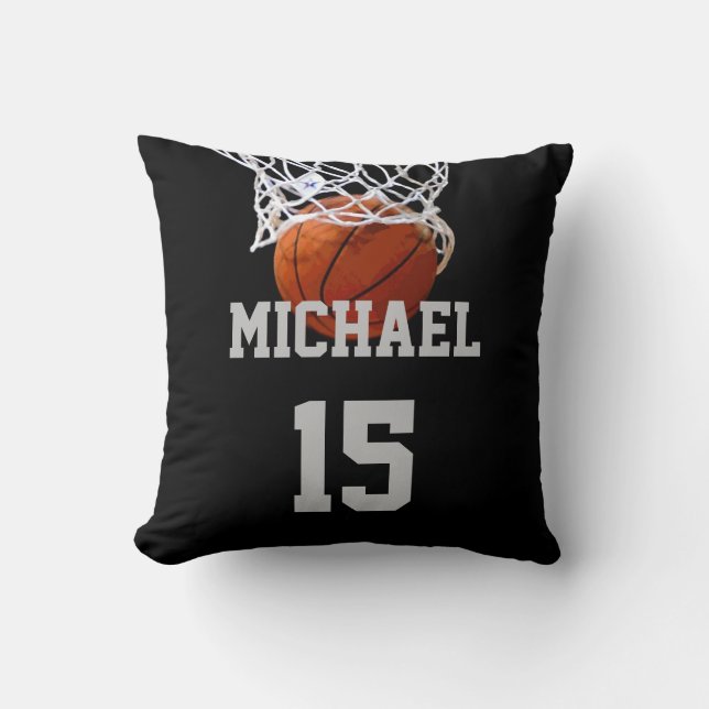 Basketboll ditt namn kudde (Framsida)