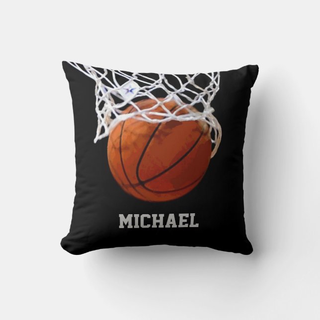 Basketboll ditt namn kudde (Framsida)