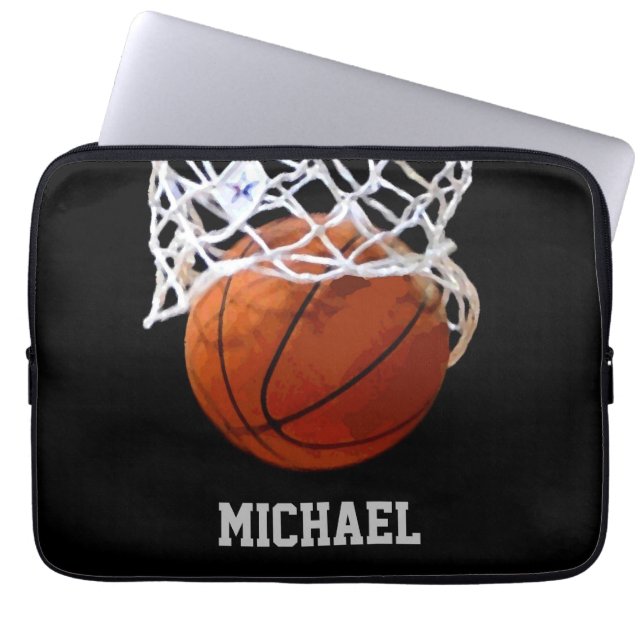 Basketboll ditt namn laptop fodral (Framsidan)