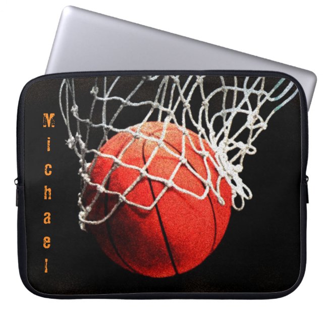 Basketboll ditt namn laptop fodral (Framsidan)