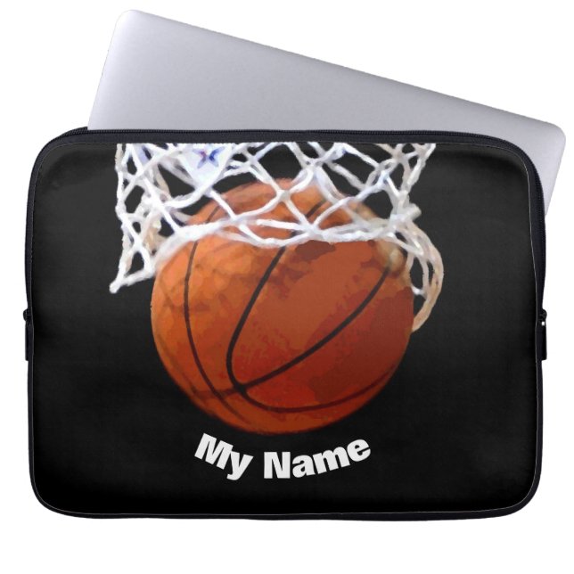 Basketboll ditt namn laptop fodral (Framsidan)