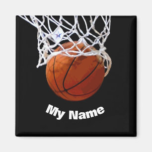 Basketboll ditt namn magnet