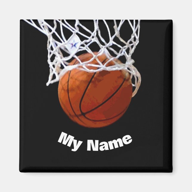 Basketboll ditt namn magnet (Framsidan)
