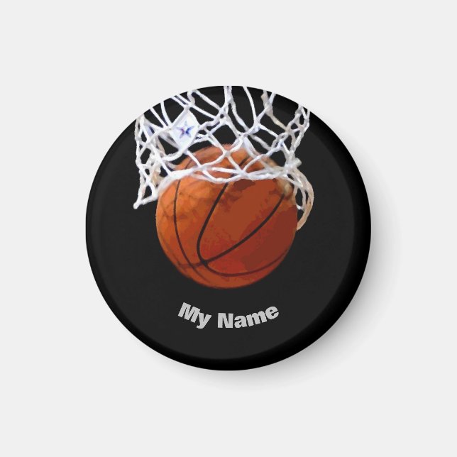 Basketboll ditt namn magnet (Framsidan)