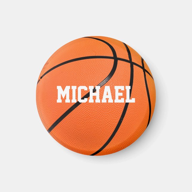 Basketboll ditt namn magnet (Framsidan)