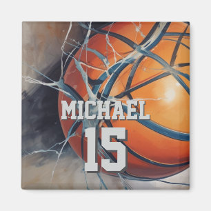 Basketboll ditt namn magnet