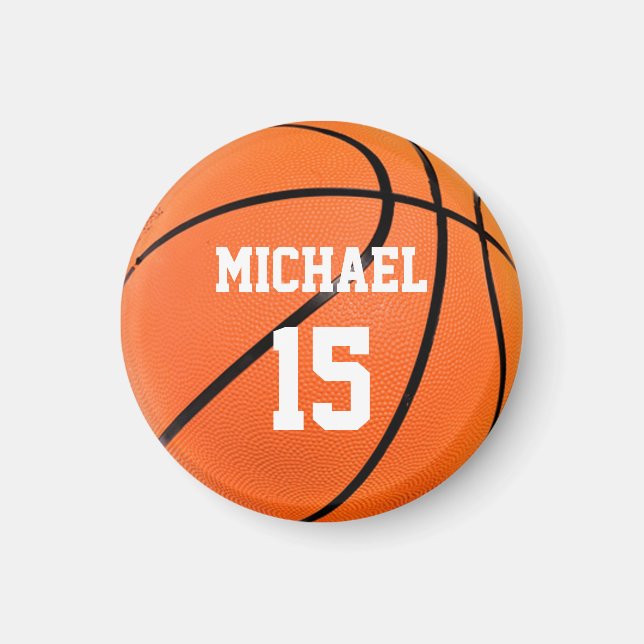 Basketboll ditt namn magnet (Framsidan)