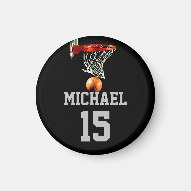 Basketboll ditt namn magnet (Framsidan)