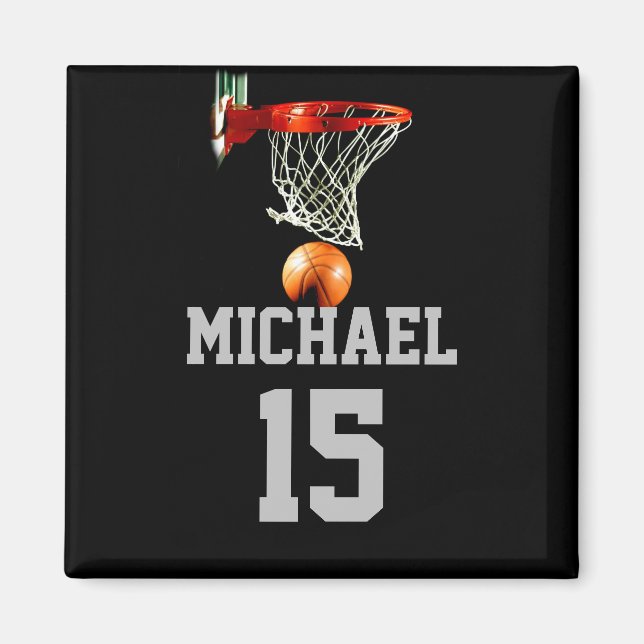 Basketboll ditt namn magnet (Framsidan)