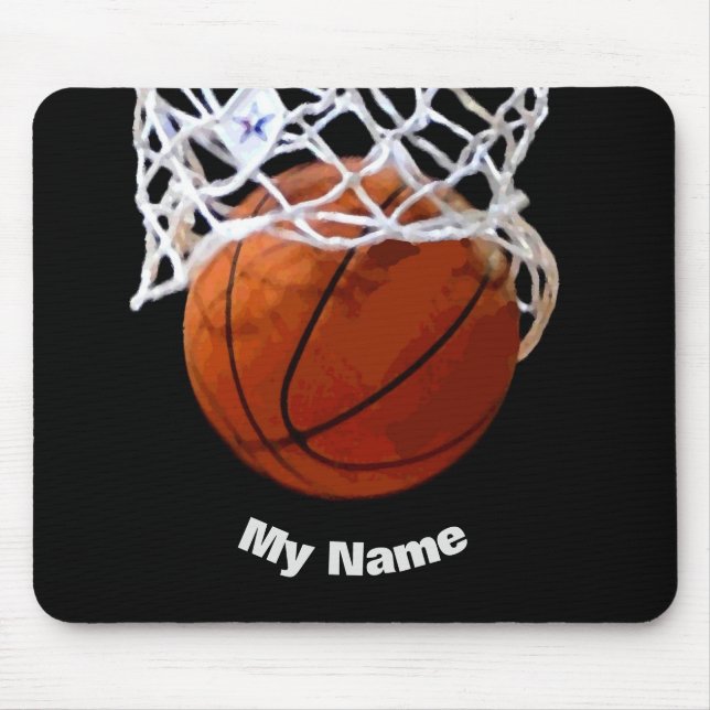 Basketboll ditt namn musmatta (Framsidan)