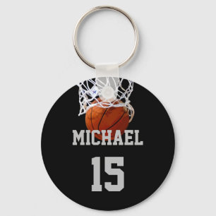 Basketboll ditt namn nyckelring
