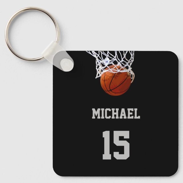 Basketboll Ditt Namn Nyckelring (Framsida)