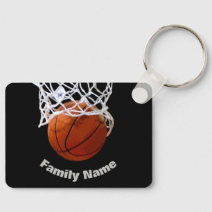 Basketboll ditt namn nyckelring