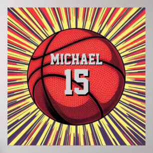 Basketboll Ditt Namn Popkonst Poster
