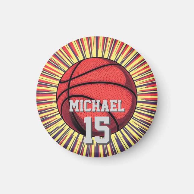 Basketboll ditt namn, poppning magnet (Framsidan)