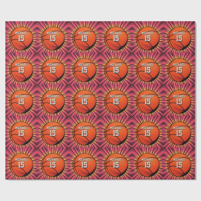 Basketboll ditt namn, poppning presentpapper (Platt)