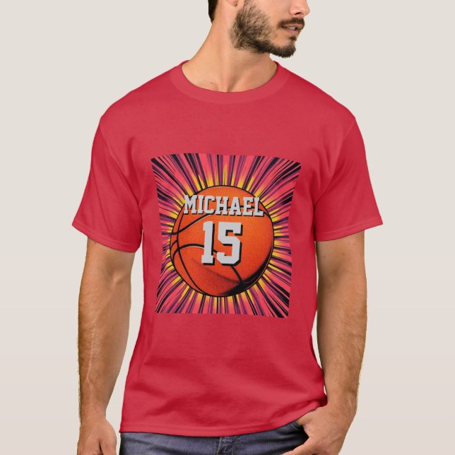 Basketboll ditt namn, poppning t shirt (Framsida)