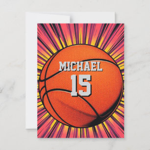 Basketboll ditt namn, poppning vykort