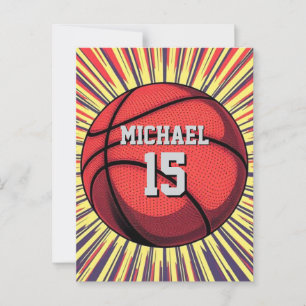 Basketboll ditt namn, poppning vykort
