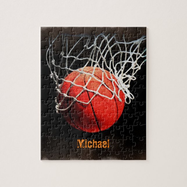 Basketboll ditt namn pussel (Vertikal)