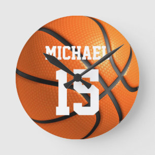 Basketboll ditt namn rund klocka