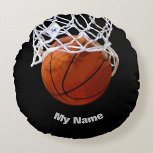 Basketboll ditt namn rund kudde