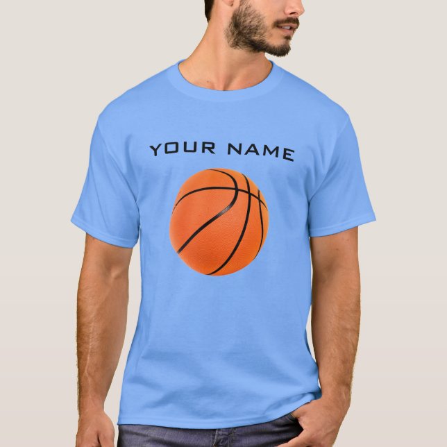 Basketboll ditt namn t shirt (Framsida)